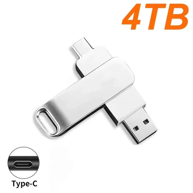 16TB USB 3.2 Flash Drive Metal High-Speed Pen Drive 8TB 4TB Waterproof Type-C USB Pen Drive For Computer Storage Devices