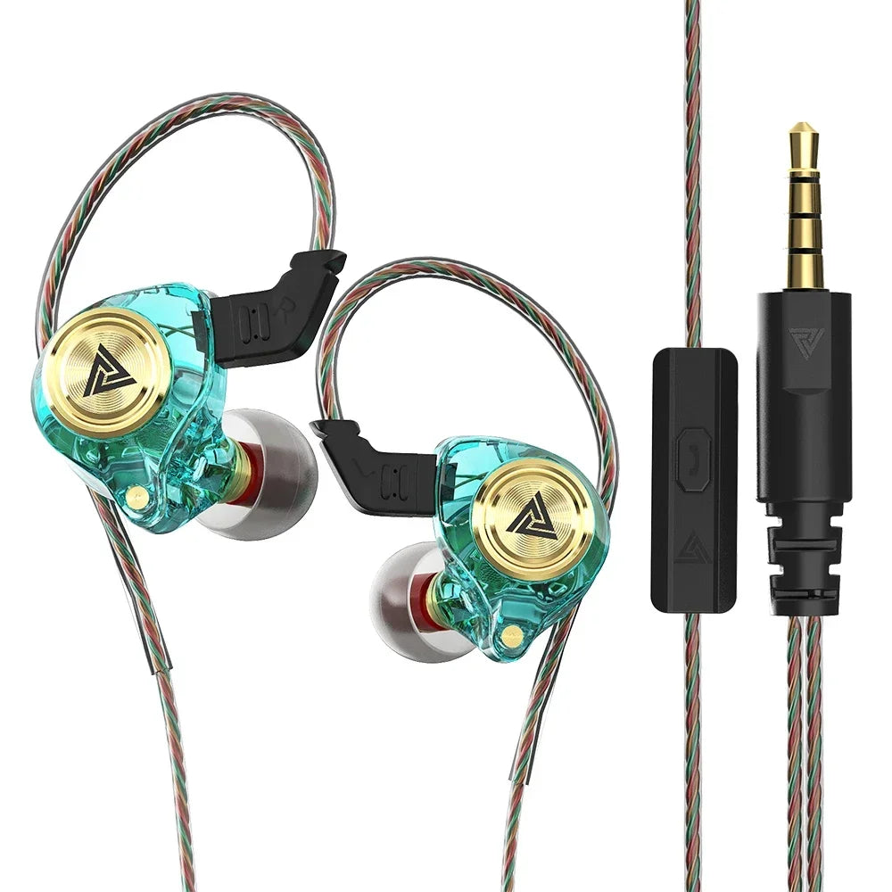 QKZ AK3 FiLe Wired Earphone Microphone HiFi Music Monitor Bass Headphones Noise Cancelling Headset for Sport  Gaming Accessories